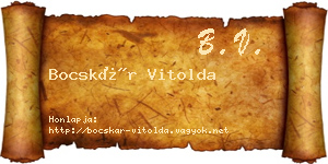 Bocskár Vitolda névjegykártya